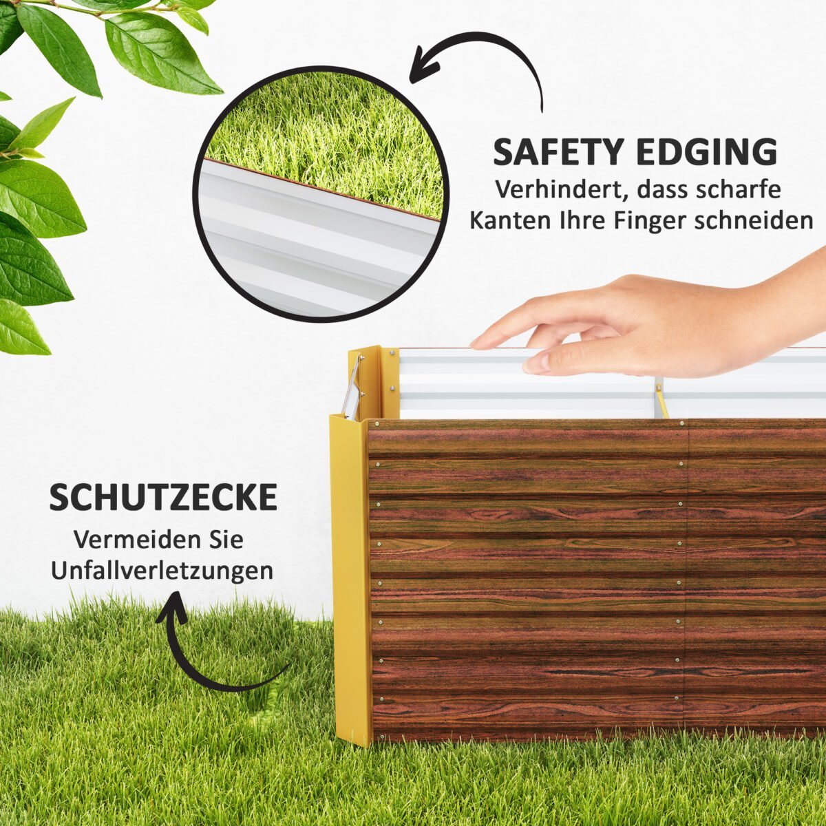 Itin gilus dviejų dalių pakeltų lysvių rinkinys iš cinkuoto plieno, 120 x 60 x 60 cm – Paveikslėlis 6