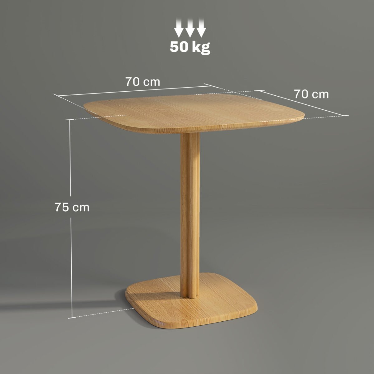 Kaučiukmedžio valgomojo stalas 4 asmenims – Paveikslėlis 3