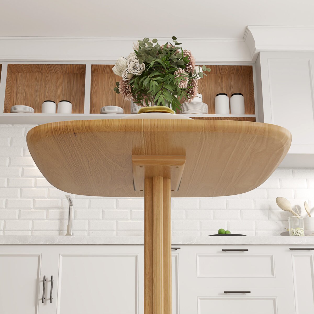 Kaučiukmedžio valgomojo stalas 4 asmenims – Paveikslėlis 8