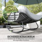 Kiaušinio formos rataninis sūpynių krėslas su plieniniu rėmu ir pagalve – Paveikslėlis 7