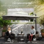 Konsolinis saulės skėtis 3x3 m, 360° pasukamas, su svirtimi – Paveikslėlis 4