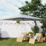 Konsolinis saulės skėtis 3x3 m, 360° pasukamas, su svirtimi – Paveikslėlis 9