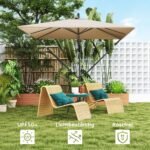Konsolinis skėtis Ø 260 cm su 360° pasukimu ir UV 50 apsauga – Paveikslėlis 5
