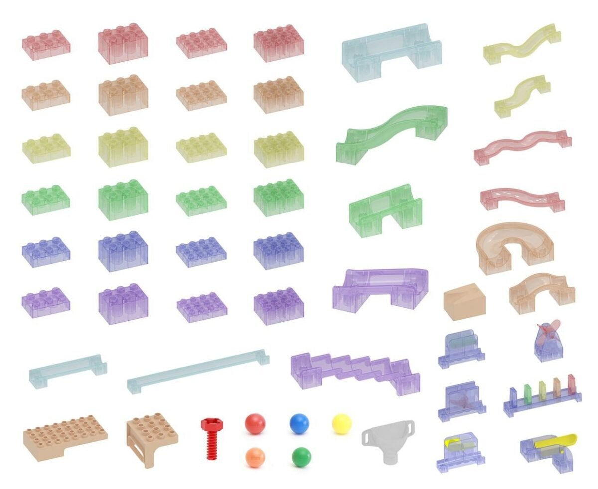 Konstravimo rinkinys kamuoliukų trasoms su STEAM lenta, 440 dalių – Paveikslėlis 34