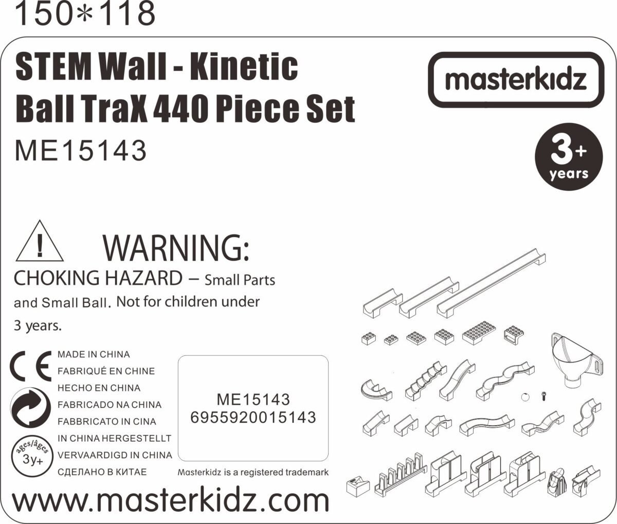 Konstravimo rinkinys kamuoliukų trasoms su STEAM lenta, 440 dalių – Paveikslėlis 36