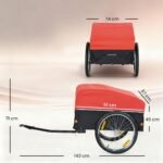Krovininė dviračio priekaba 170 l talpos su apsaugine danga ir iki 40 kg keliamąja galia – Paveikslėlis 3