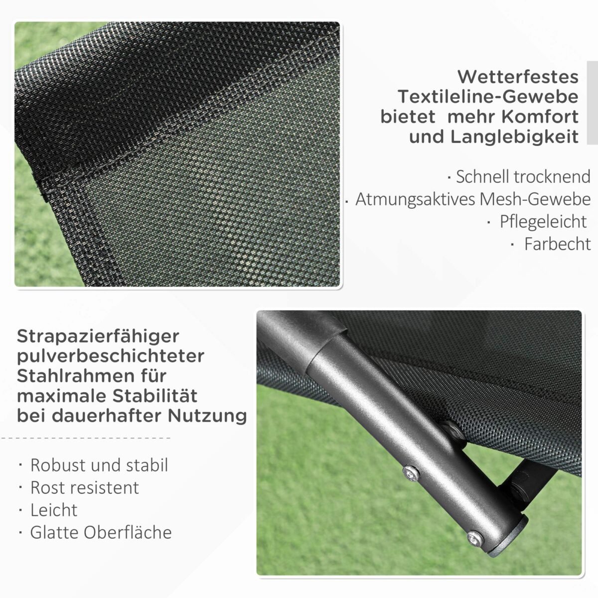 Ergonomiškas lauko supamasis gultas su galvos atrama – Paveikslėlis 6