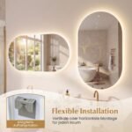 LED apšviestas sieninis vonios veidrodis su apsauga nuo rasojimo (Sidabrinė) – Paveikslėlis 3