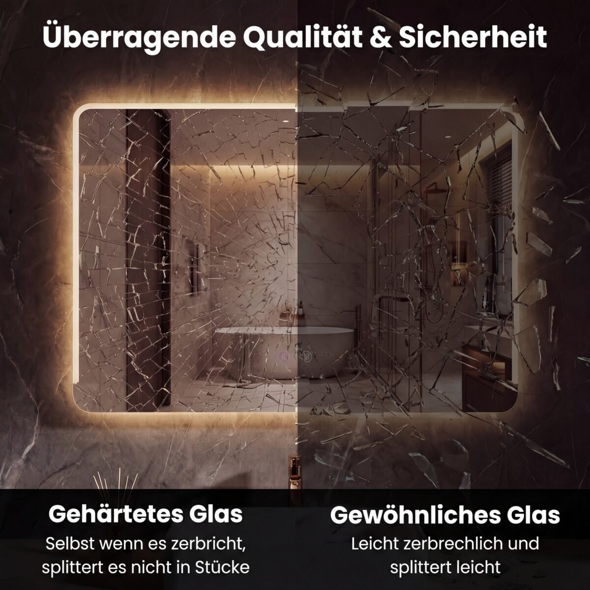 LED vonios veidrodis su 3 spalvų apšvietimu ir apsauga nuo rasojimo 80 x 60 cm (Sidabrinė) – Paveikslėlis 4