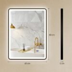 LED vonios veidrodis su pritemdomu apšvietimu ir apsauga nuo rasojimo 80 x 60 cm – Paveikslėlis 3