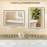 LED vonios veidrodis su pritemdomu apšvietimu ir apsauga nuo rasojimo 80 x 60 cm – Paveikslėlis 8