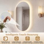 LED vonios veidrodis su reguliuojama šviesa ir apsauga nuo rasojimo (Sidabrinė) – Paveikslėlis 3