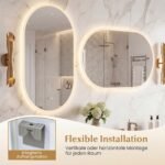 LED vonios veidrodis su reguliuojama šviesa ir apsauga nuo rasojimo (Sidabrinė) – Paveikslėlis 4