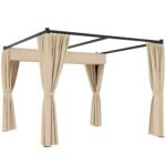 Laisvai pastatoma pergola su stumdomu stogu ir 4 šoninėmis sienelėmis