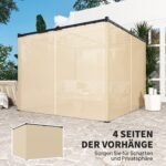 Laisvai pastatoma pergola su stumdomu stogu ir 4 šoninėmis sienelėmis