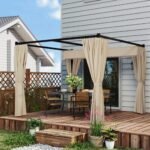 Laisvai pastatoma pergola su stumdomu stogu ir 4 šoninėmis sienelėmis