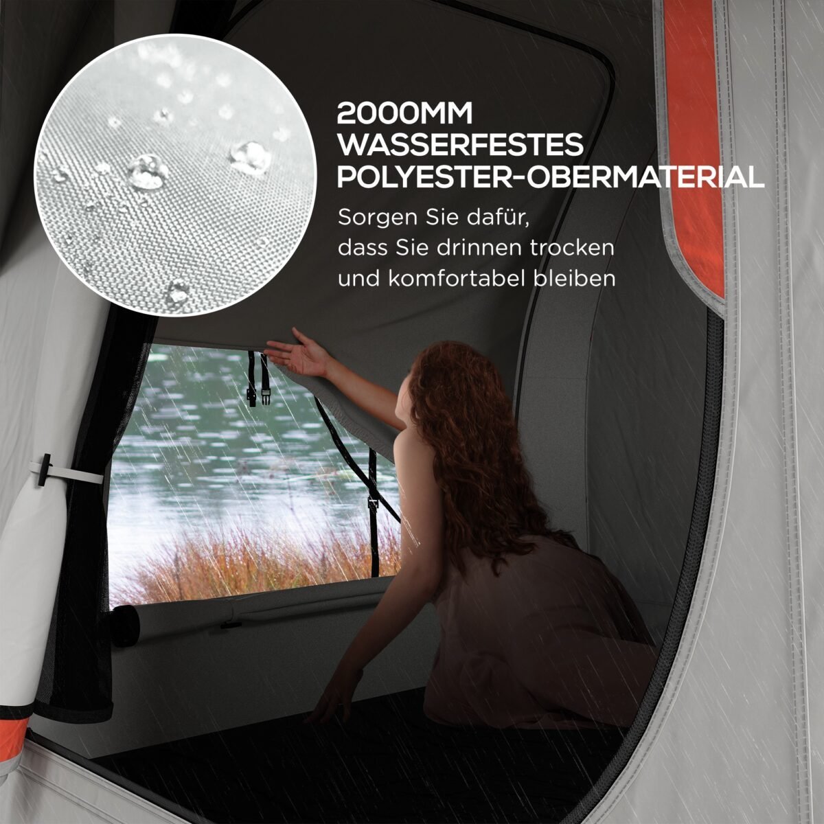 Laisvai statoma vandeniui atspari palapinė automobiliui ir stovyklavimui su 3 durimis – Paveikslėlis 6