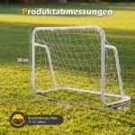 Lauko futbolo vartai su tvirtu metaliniu rėmu ir atspariu tinklu (Balta) – Paveikslėlis 2