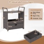 Lauko ratano serviravimo vežimėlis su stiklo stalviršiu (Ruda) – Paveikslėlis 5