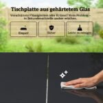 Lauko valgomojo komplektas su 150x80 cm stikliniu stalu ir 6 kvėpuojančiomis tinklinio audinio kėdėmis su dekoratyviniais porankiais – Paveikslėlis 7