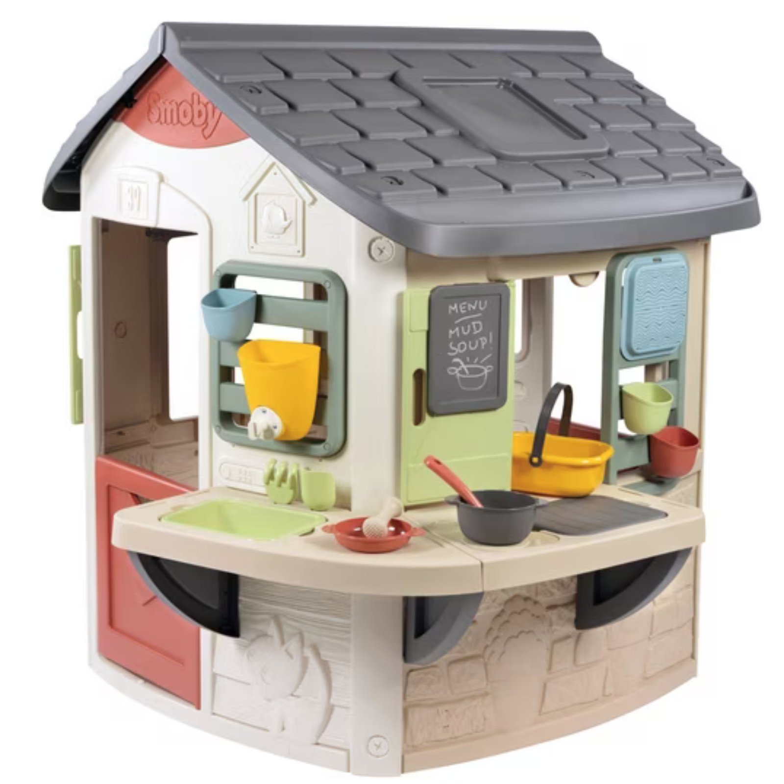 SMOBY lauko žaidimų namelis su virtuvėle ir 16 priedų