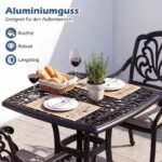 Lieto aliuminio lauko staliukas su skėčio anga (Juoda) – Paveikslėlis 3