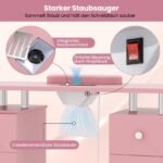 Manikiūro stalas su elektriniu dulkių surinkėju ir riešo atrama (Rožinė)