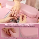 Manikiūro stalas su elektriniu dulkių surinkėju ir riešo atrama (Rožinė)