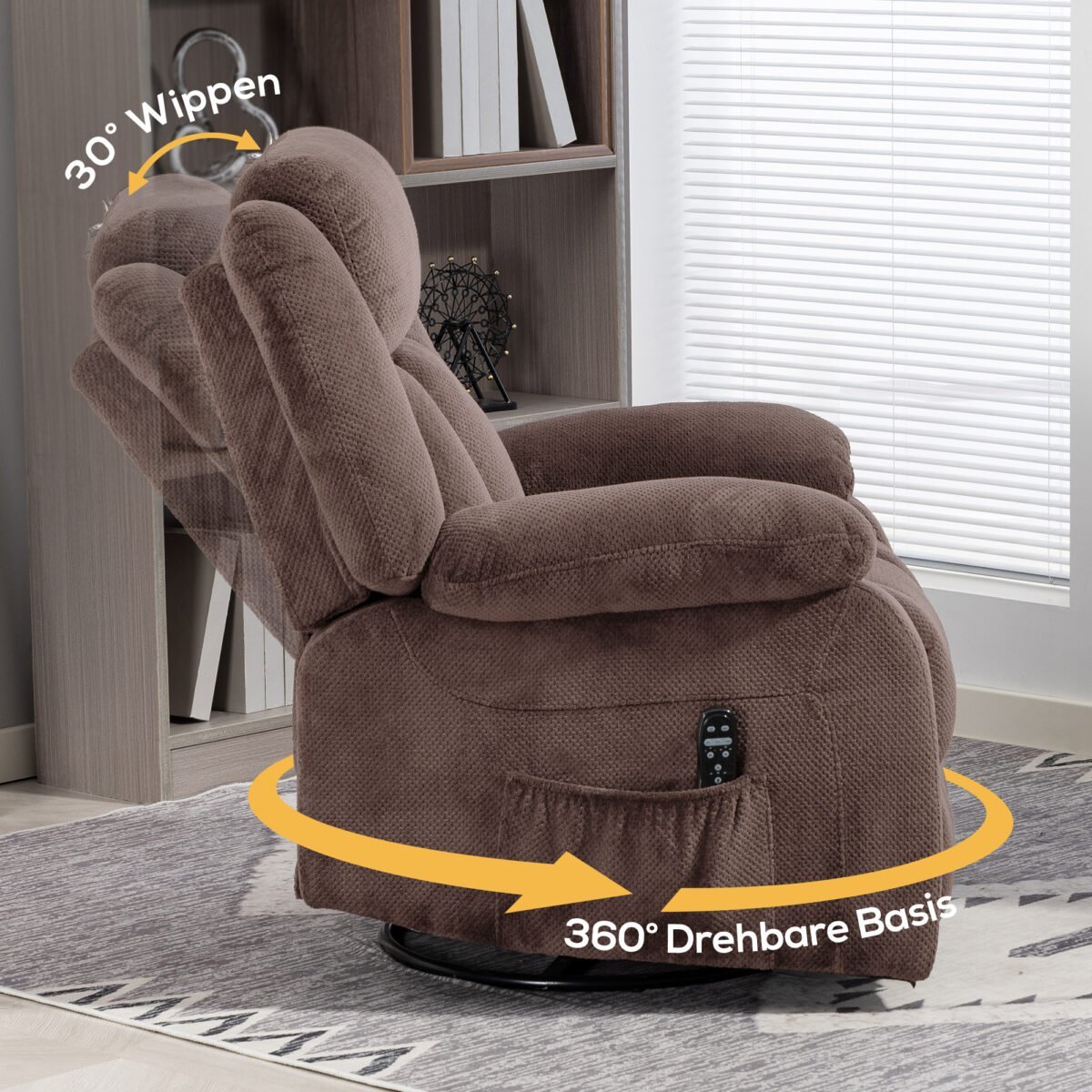 Masažinis fotelis su 8 vibracijos taškais ir juosmens šildymu – Paveikslėlis 6