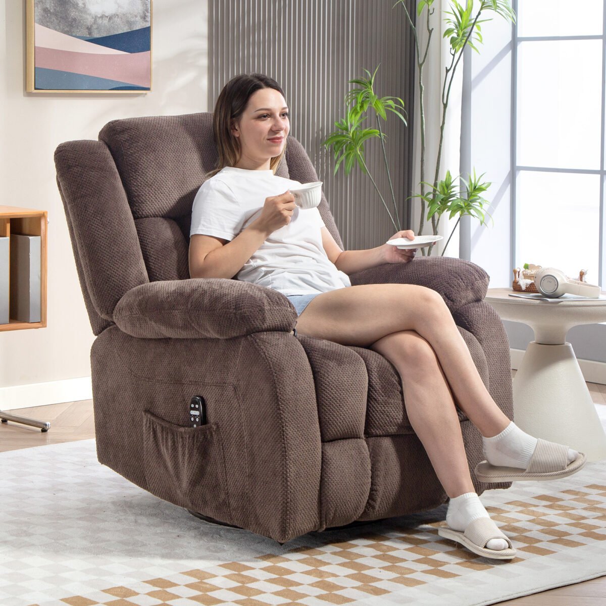 Masažinis fotelis su 8 vibracijos taškais ir juosmens šildymu – Paveikslėlis 8