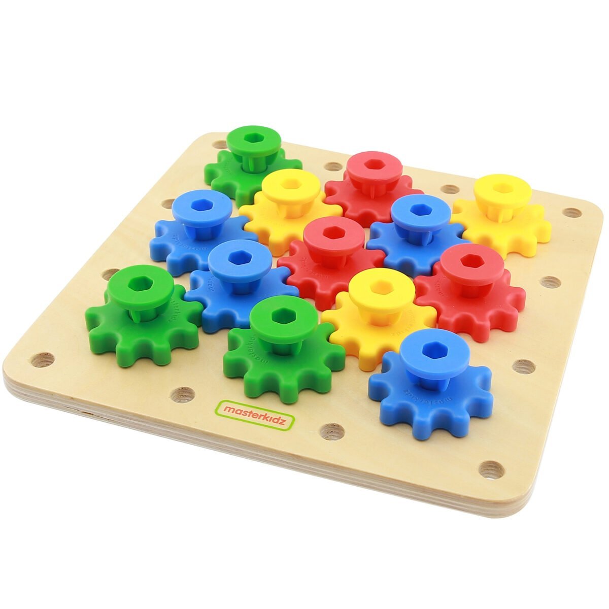 Medinė Montessori konstravimo lenta su krumpliaračiais – Paveikslėlis 6