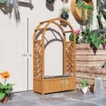 Medinė aukšta lysvė su arkine atrama vijokliniams augalams – Paveikslėlis 3