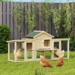 Medinė dviaukštė vištidė su aptvaru ir lizdaviete – Paveikslėlis 2