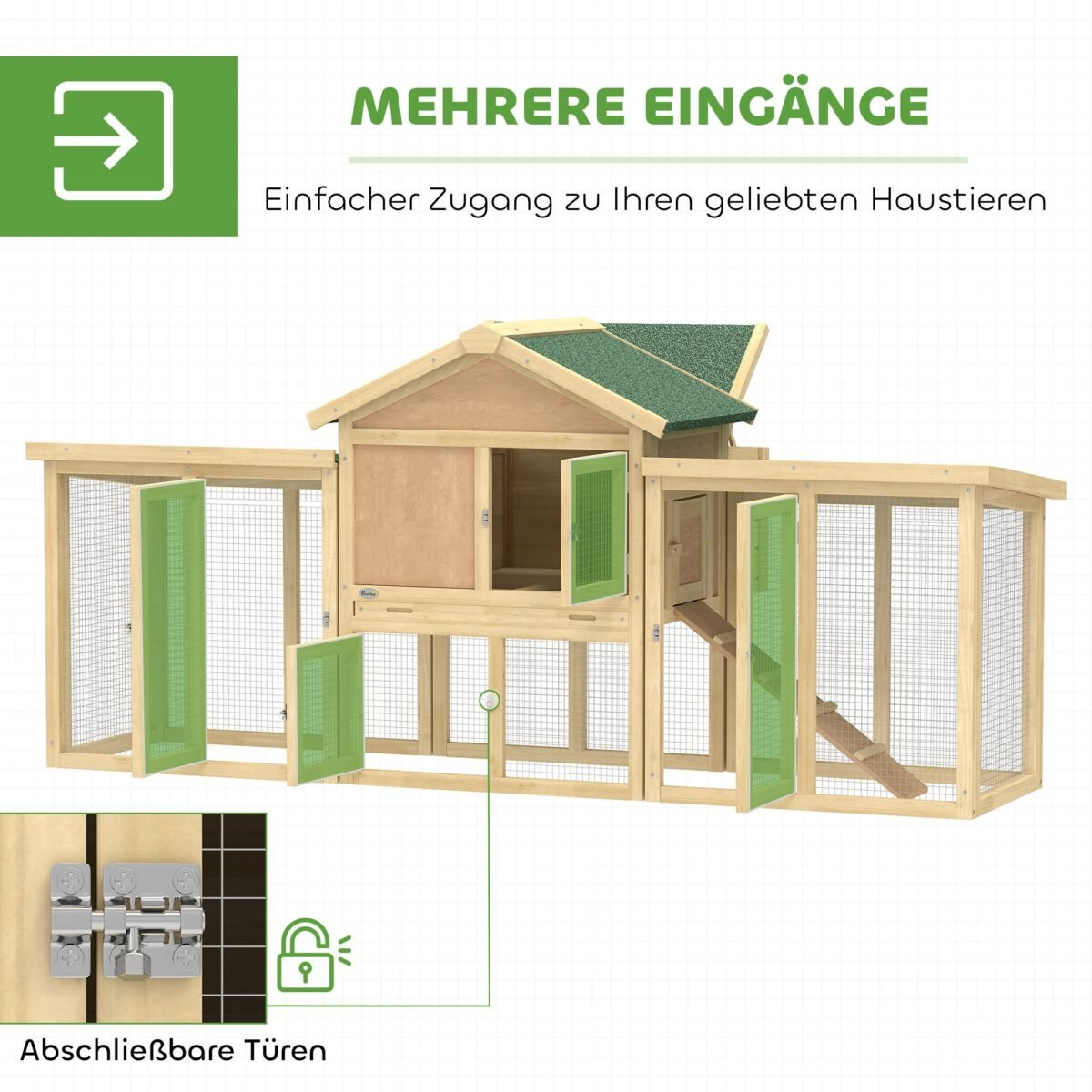Medinė dviaukštė vištidė su aptvaru ir lizdaviete – Paveikslėlis 5
