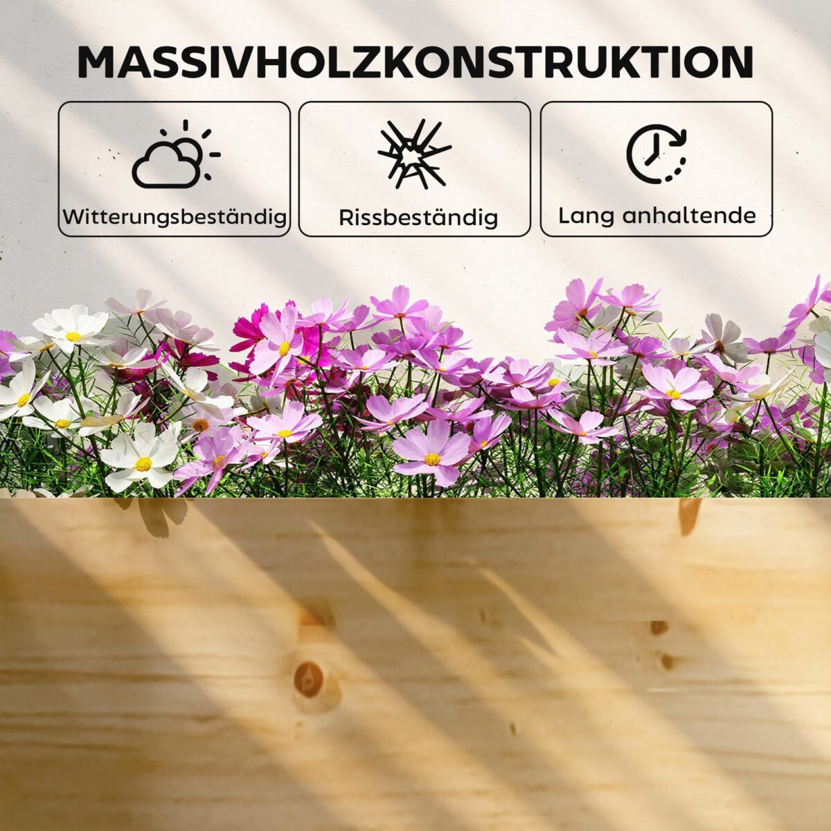 Medinė pakelta lysvė su pertvara ir atviru dugnu – Paveikslėlis 7