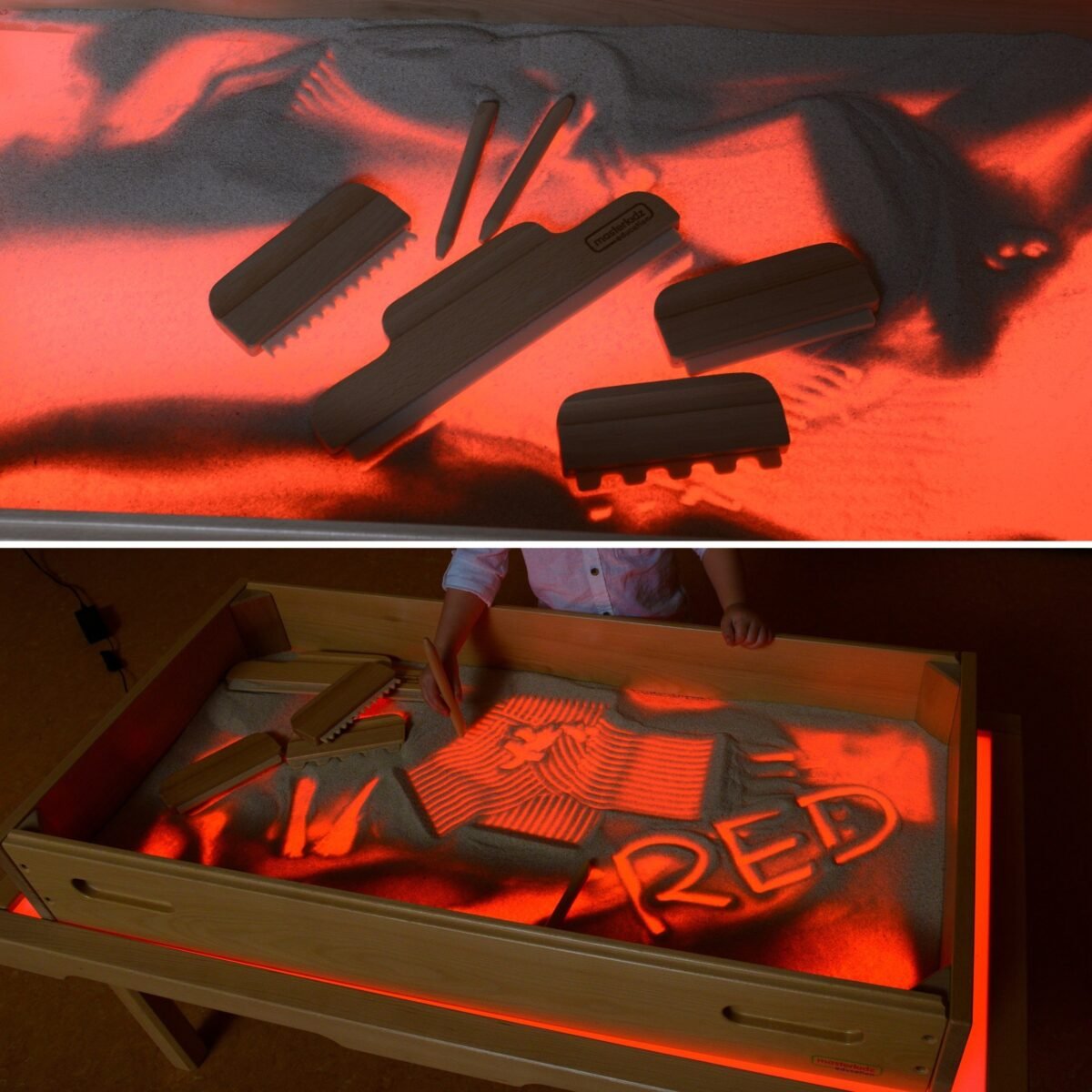 Medinė smėlio dėžė piešimui su šviesa – Paveikslėlis 4