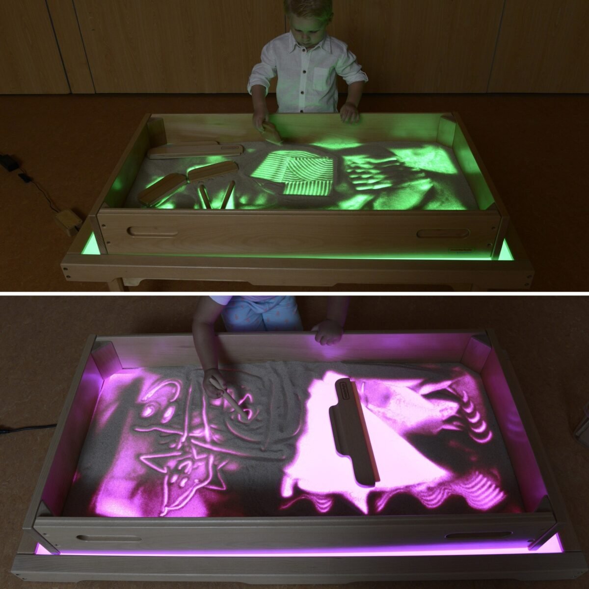 Medinė smėlio dėžė piešimui su šviesa – Paveikslėlis 5