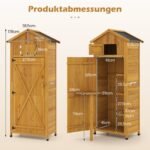 Medinė sodo spinta su sulankstomu šoniniu staliuku ir reguliuojamomis lentynomis (Natūrali) – Paveikslėlis 2