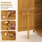 Medinė sodo spinta su sulankstomu šoniniu staliuku ir reguliuojamomis lentynomis (Natūrali) – Paveikslėlis 4