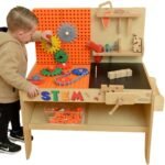 Medinės XXL Montessori STEM dirbtuvės su įrankiais
