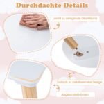 Medinis gėlės formos vaikiškas staliukas su 2 kėdutėmis (Balta) – Paveikslėlis 3