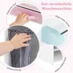 Medinis skalbimo mašinos žaidimo rinkinys vaikams su lyginimo lenta (Rožinė) – Paveikslėlis 4