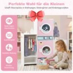 Medinis skalbimo mašinos žaidimo rinkinys vaikams su lyginimo lenta (Rožinė) – Paveikslėlis 5