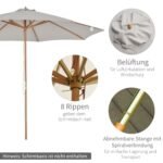 Medinis skėtis nuo saulės 300 cm su reguliuojamu pasvirimu – Paveikslėlis 4