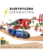 Medinis traukinukų rinkinys su gaisrine ir greitąja pagalba 70 dalių