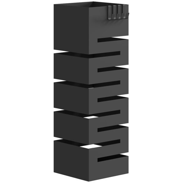 Metalinis skėčių stovas su kabliukais ir lašų padėklu 8 skėčiams