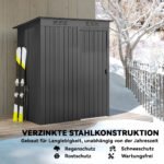 Metalinis sodo sandėliukas, lengvai surenkamas, su stumdomomis durimis, 1,37 m² – Paveikslėlis 5