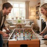 Kompaktiškas stalo futbolas su nerūdijančio plieno strypais ir dviem žaidimo pozicijomis – Paveikslėlis 8