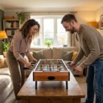 Kompaktiškas stalo futbolas su nerūdijančio plieno strypais ir dviem žaidimo pozicijomis – Paveikslėlis 9