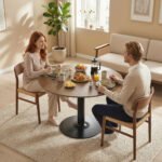 Modernus apvalus valgomasis stalas 6 asmenims, 110 cm – Paveikslėlis 8